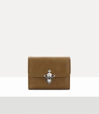 Vivienne Westwood Orb Clasp Wallet Shiny Veget Tanned Oyster-grey One Size Women