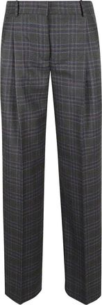 Ql2 Quelledue Rechte Broek - Dames - Straight fit broeken - Grijs - L - Wol - Broeken