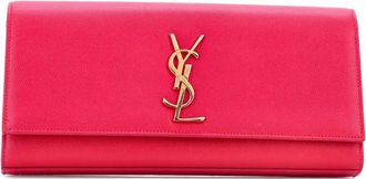 Saint Laurent Classic Monogram Leather Long clutch bag - Roze