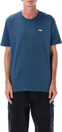 Obey Blue Crewneck Graphic Print T-Shirt