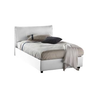 Talamo Italia Talamo Italia - Cama De Plaza Y Media Claudia, Cama Contenedor Con Revestimiento De Tela, 100% Made In Italy, Apertura Frontal, Adecuado Para Colch&oacute;n 