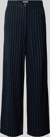 Christian Berg Regular Fit Stoffhose mit aus Viskose-Leinen-Mix mit Baumwoll-Anteil in Dunkelblau, Größe 40