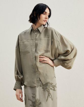 Brunello Cucinelli Bicolor Viscose Womens Shirt