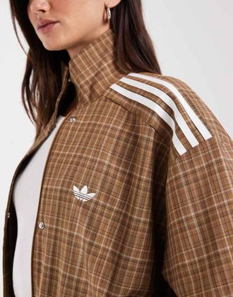 adidas Originals top da tuta a quadri marrone esclusivo per ASOS