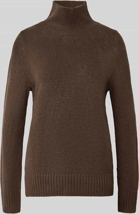Jake*s Casual Strickpullover mit Stehkragen in Dunkelbraun, Größe XL