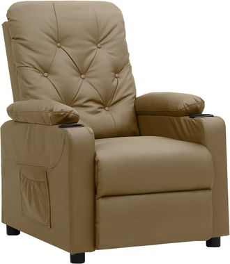 vidaXL Sill&oacute;n Reclinable De Cuero Sint&eacute;tico Color Capuchino Vidaxl