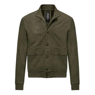 Bomboogie Walt Suede Bomber Jacket - Jackets - Hombre - Verde - M