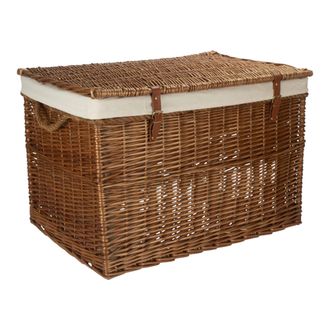 Red Hamper Wicker Large Light Steamed Storage Hamper in White