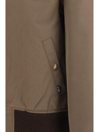 Prada Mens Jacket With Corduroy Collar Light Brown Cotton