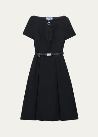 Prada Abiti Wool A-Line Midi Dress