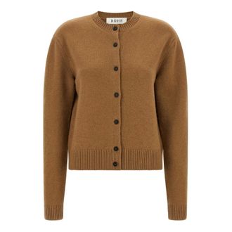 R&oacute;he C&aacute;rdigan de cuello redondo de cachemira mixta - Knitwear - Mujer - Marr&oacute;n - M