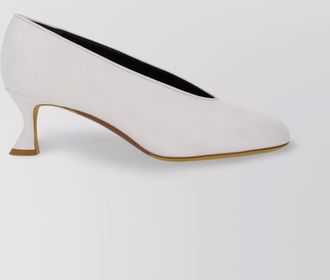 Moschino duck almond toe curved heel pumps