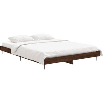 vidaXL Vidaxl - Estructura De Cama Madera De Ingenier&iacute;a Marr&oacute;n Roble 135x190 Cm