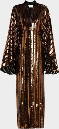 Johanna Ortiz Crystal Whispers Sequined Gown