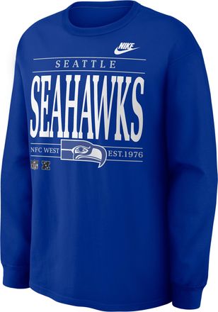 Nike Seattle Seahawks Rewind Max90 Nike Mens NFL Long-Sleeve T-Shirt in Blue | 04T94DAV78-SD5