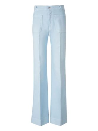 Victoria Beckham patch-pocket flared jeans - women - Cotton - 25 - Blue