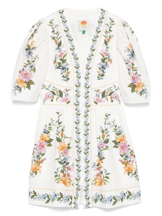 Farm Rio floral-print mini dress - White