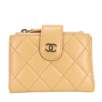 Chanel Beige Leather Coin Purse/Coin Case (Pre-Owned)