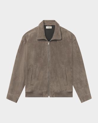 Frame Denim Men & apos;s Suede Full-Zip Bomber Jacket