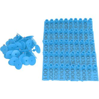 OEM 100 Juegos De Crotales Numerados Para Ganado Vacuno (vacas, Cerdos, Ovejas), Identificaci&oacute;n Precisa, Azul - Crezuo
