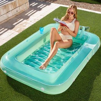 OEM Tumbona Flotante Hinchable Xxl (177 X 116 Cm), Piscina 4 En 1 Para Tomar El Sol, Pvc Resistente A Los Rayos Uv (0,3 Mm), Turquesa