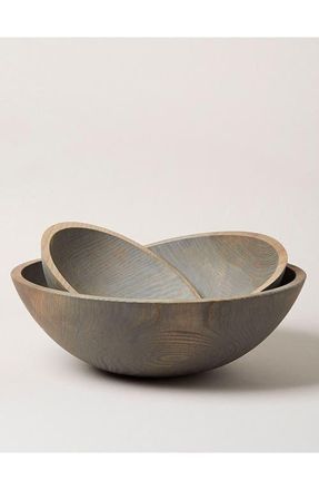 Farmhouse Pottery 12 Crafted Wooden Bowl in Grey at Nordstrom