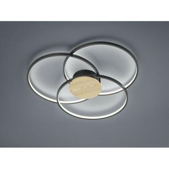 Trio Leuchten Trio Lighting - Plaf&oacute;n 3 C&iacute;rculos Led Sedona Negro Regulable &Oslash;80 Cm