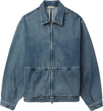 Fear of God pleat-detail denim jacket - men - Cotton - M - Blue