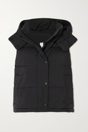 lululemon Piumino Smanicato Cropped In Glyde Riciclato Trapuntato Con Cappuccio Wunder Puff - Nero