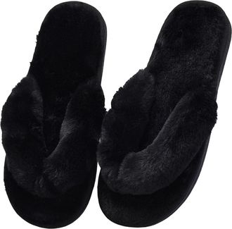 Generic Ballerina Slippers Women Womens House Shoes Lightweight for Ladies Winter Plush Anti-Skid Rubber Sole Flat Home Slippers Winter Christmas Gifts