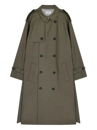 Vis &agrave; Vis double-breasted belted wool coat - Green