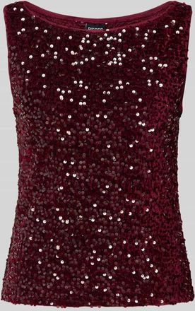 Pieces Regular Fit Paillettentop aus Samt Modell KAM in Bordeaux, Größe XS