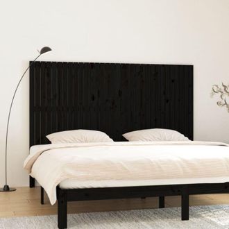 vidaXL Vidaxl - Cabecero De Cama Pared Madera Maciza Pino Negro 204x3x110 Cm