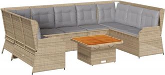 vidaXL Set De Muebles De Jard&iacute;n Y Cojines 7 Pzas Rat&aacute;n Sint&eacute;tico Beige Vidaxl