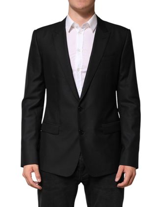 Dolce & Gabbana Black Wool Single Breasted Jacket Mens Blazer