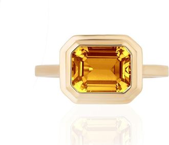 Goshwara Manhattan Emerald Cut Ring in Citrine at Nordstrom, Size 7