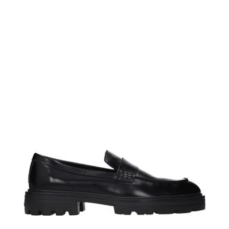 Hogan Herrens Slipper aus schwarzem Leder