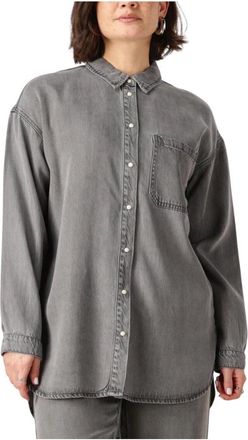 Object Object, Overhemden, Dames, Grijs, S, Grijze Blouse met Lange Mouwen