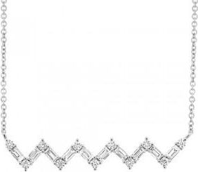 Allurez 0.38ct 14k White Gold Diamond Baguette Necklace