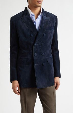 Tom Ford Cashmere Suede Peacoat in Navy at Nordstrom, Size 42 Us