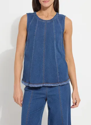 Lyss&eacute; Irabella Fringed Denim Top