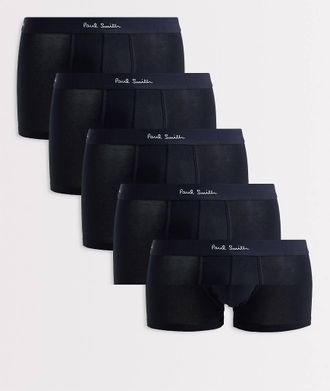 Paul Smith Confezione da 5 paia di boxer aderenti con fascia in vita nera multicolore-Nero