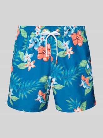 Sundek Badehose mit Ges&auml;&szlig;tasche und Label-Patch in Blau, Gr&ouml;&szlig;e XXL