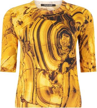 Roberto Cavalli T-shirt con stampa - Giallo