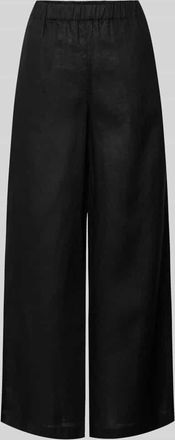 Ecoalf Wide Leg Leinenhose mit elastischem Bund Modell MOSSI in Black, Gr&ouml;&szlig;e 34