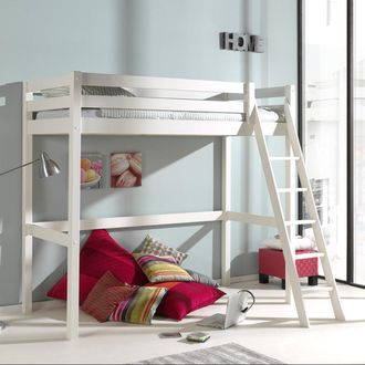 M&S Collection M&s - Cama Alta 90x200 Con Somier Vipack Pino - Blanco