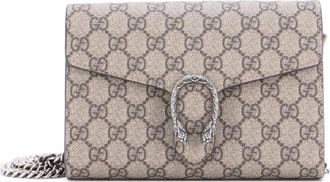 Gucci Dionysus Chain Wallet GG Coated Canvas Small crossbody bag - Bruin