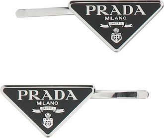 Prada Black Metal Hair Clip Set