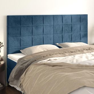 vidaXL Cabecero Terciopelo Azul Oscuro 200x5x118/128 Cm Vidaxl