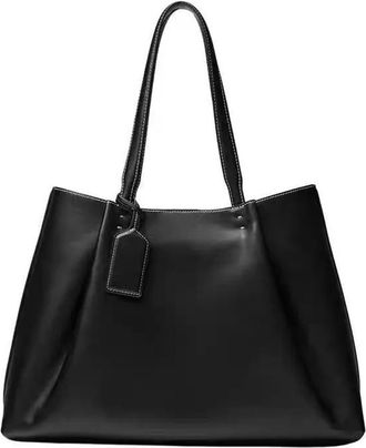 Generic Casual Large Capacity Womens Tote Bag, Compatible For Commuting And Outings Single Shoulder Retro Design Everyday Match(Black)